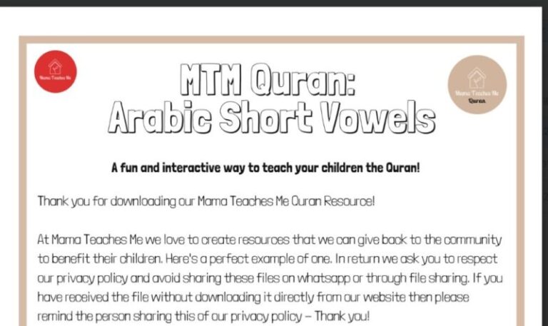 MTM Quran: Arabic Short Vowels 0 (0)